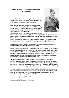 A preview of a PDF biography for Beckhouse, Gordon Edwin